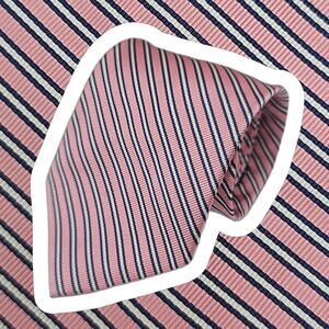 Jos A Bank Signature Collection Tie Mens Pink Blue Repp Tie All Silk 60.1"